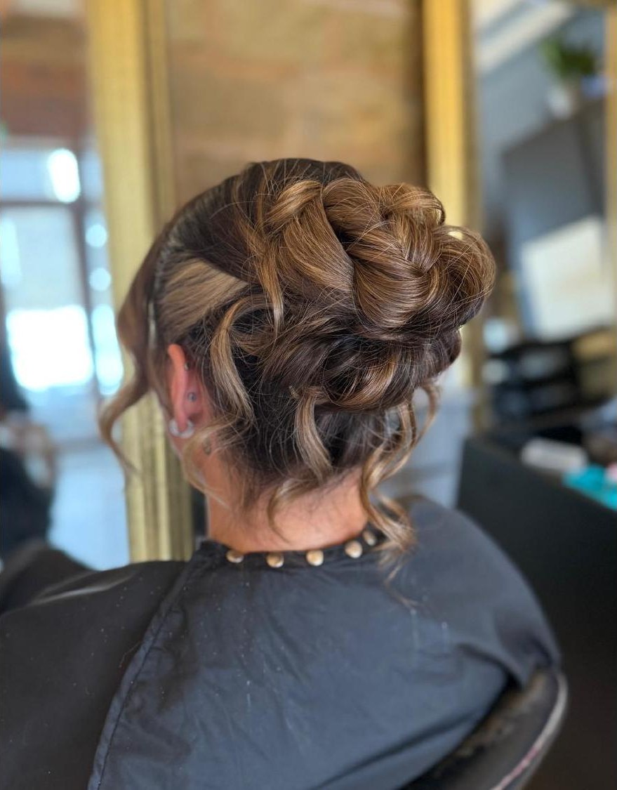 Brunette braided updo
