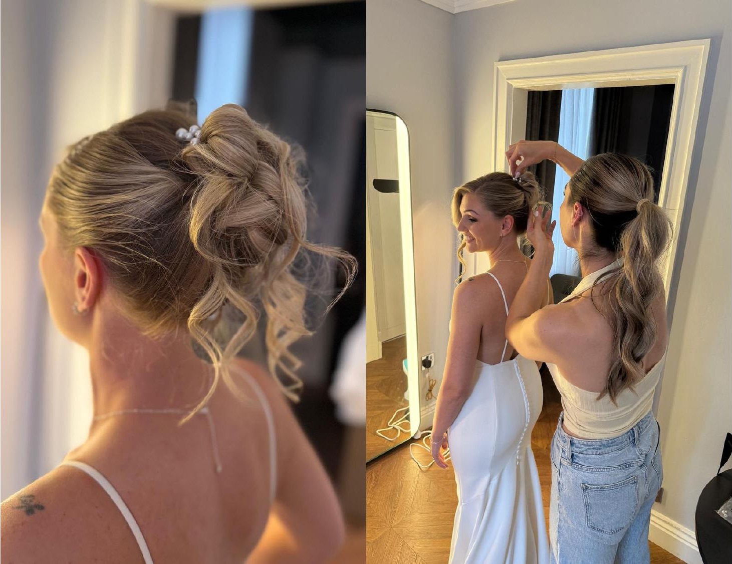 Wedding morning bridal styling